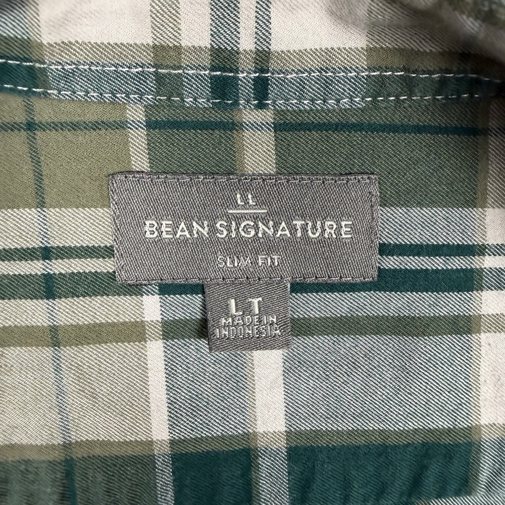 LL Bean Signature Slim Fit LT Deer Patchwork Plaid Cotton Button-Up Shirt Farm - Picture 7 of 16